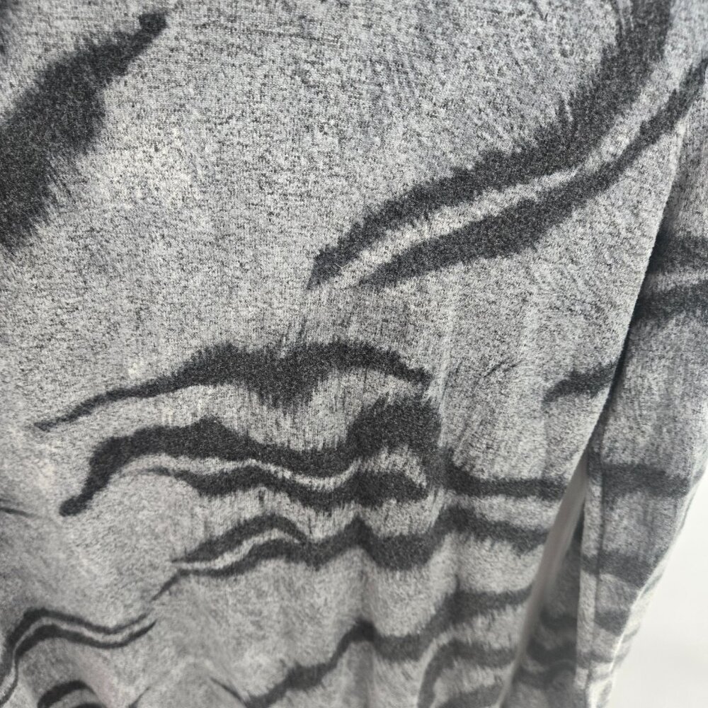 White House Black Market Gray Black Soft Cowl Tiger Print Sweater Midi XS Dress - Picture 9 of 14